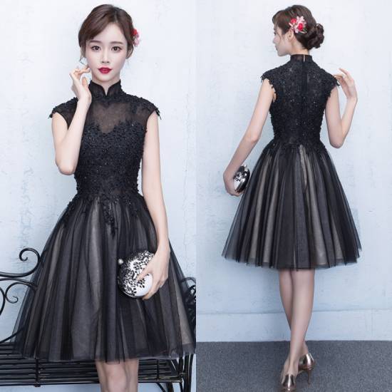 大きいサイズ パーティードレス 大きいサイズ 結婚式 ドレス お呼ばれ ワンピース 20代 演奏会用ドレス 大きいサイズ ドレス パーティ 二次会 フォーマル 大人可愛い 膝丈 刺繍 黒 7,006円