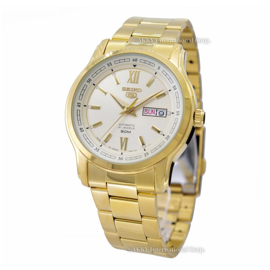 SEIKO5 機械式 自動巻き シャンパンゴールド 海外モデル 日本製 メンズ SNKP20J1 腕時計