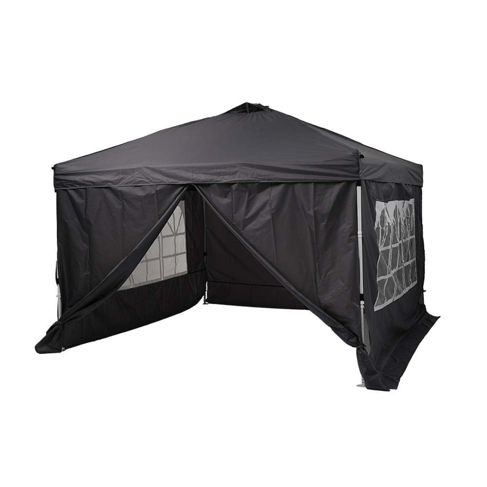 【グレー】タープテント 3m サイドシート4枚付 UV加工 撥水 ワンタッチ グレー】タープテント 3m サイドシート4枚付 UV加工 撥水 ワンタッチ