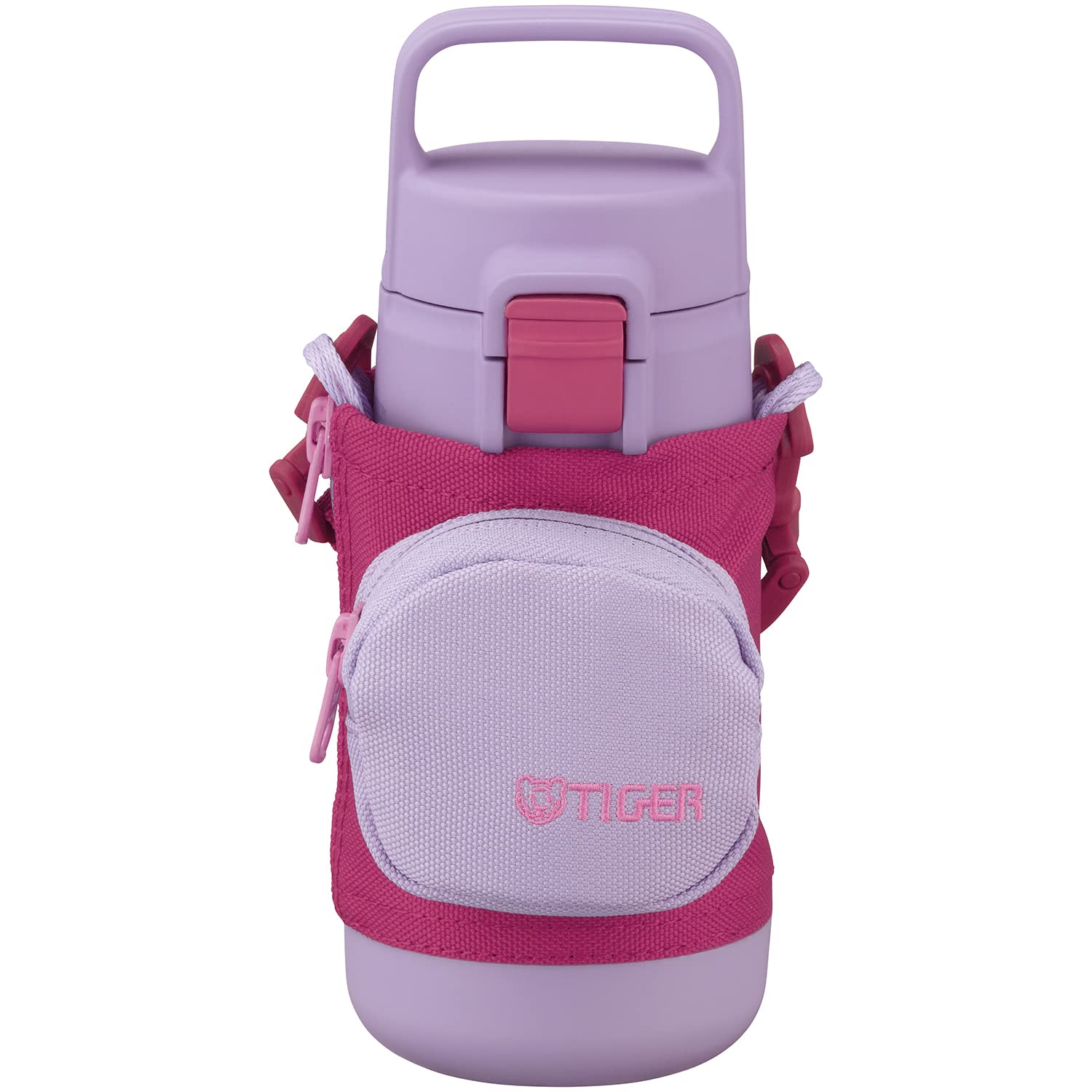 【食洗機対応】タイガー 水筒 350ml 手ぶらでおでかけ マルチポケット付きボトル 女の子 男の子 ワンタッチ 洗いやすい 広口 ハンドル付き サステナブル リサイクル素材 親子コーデ ステンレスボ