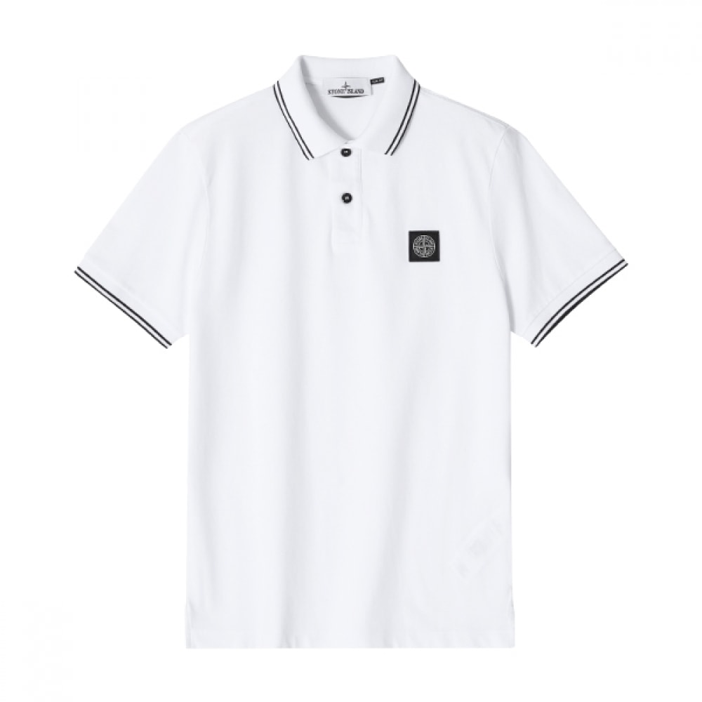 ストーンアイランド 2SC18 A1001 (80152SC18) ミニワッフェンロゴパッチポロメンズ半袖Tシャツ