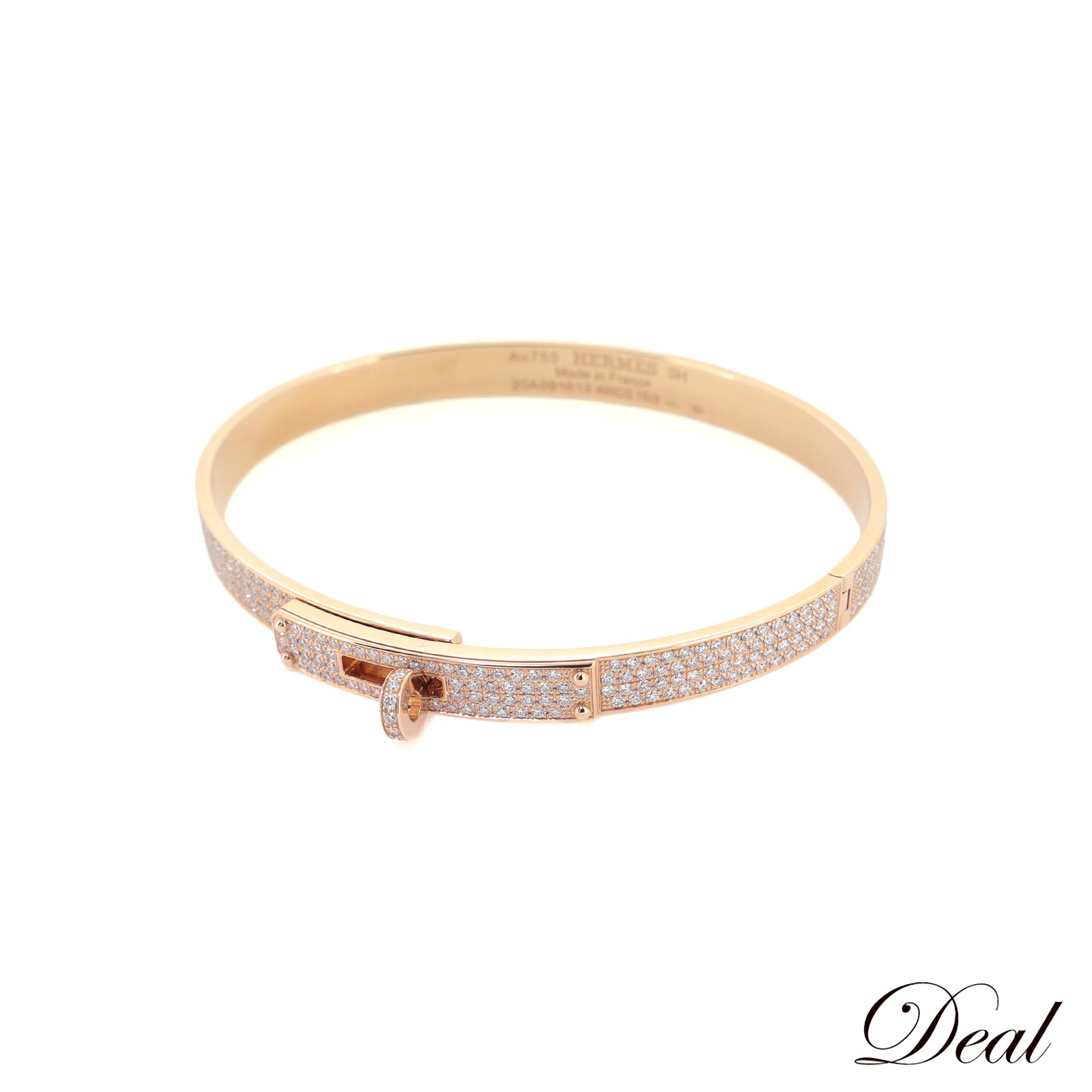 エルメス ケリーPM フルパヴェダイヤ K18PG #SH 3.15ct ゴールド レディース ブレスレット