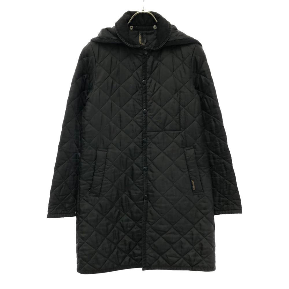 イギリス製 フード付き キルティングコート 36 ブラック レディース