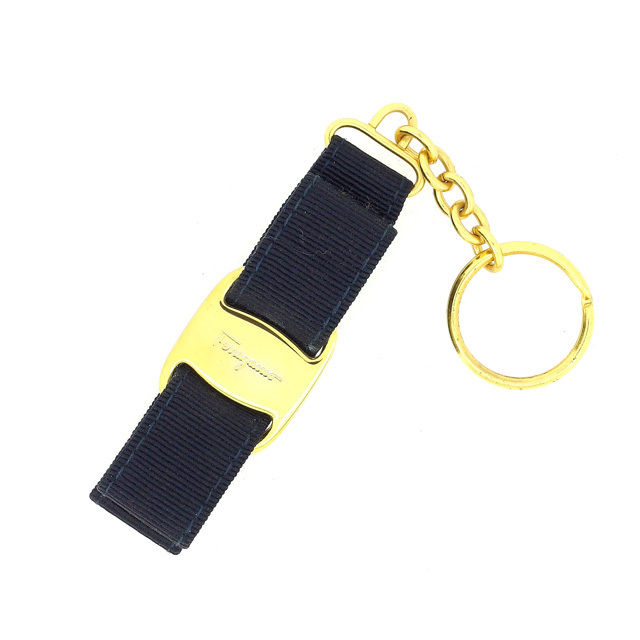 キーリング ヴァラリボン ネイビー ゴールド 中古
