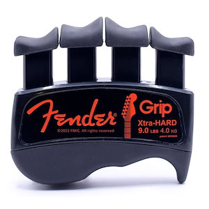 Fender GRIP ハンド&フィンガーエクササイザー (エクストラハード - 9ポンド / 4kg) 最高の人間工学的フィンガーストレングスナー すべての弦楽器(ギターベースバイオリンなど