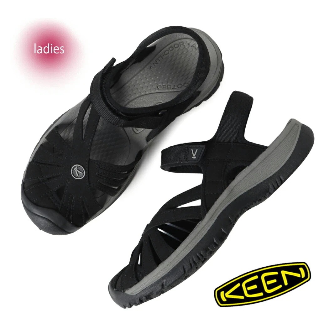 KEEN キーン ローズ サンダル ROSE SANDAL Black/Neutral Grey ( アウトドア 黒 ブラック レディース SANDAL ベルト スニーカーサンダル 1008783 )