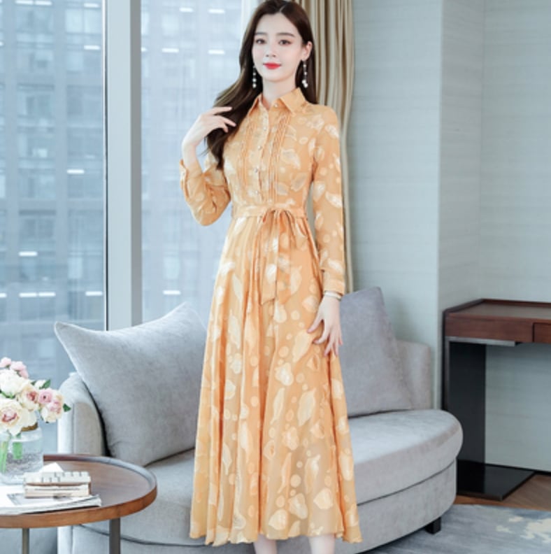 ワンピース デート ワンピドレス ロング 袖あり 長袖 かわいい 大人可愛い きれいめ シンプル カジュアル 大人 上品 おしゃれ お洒落 主役級 存在感 春 秋 10代 20代 30代 レディース
