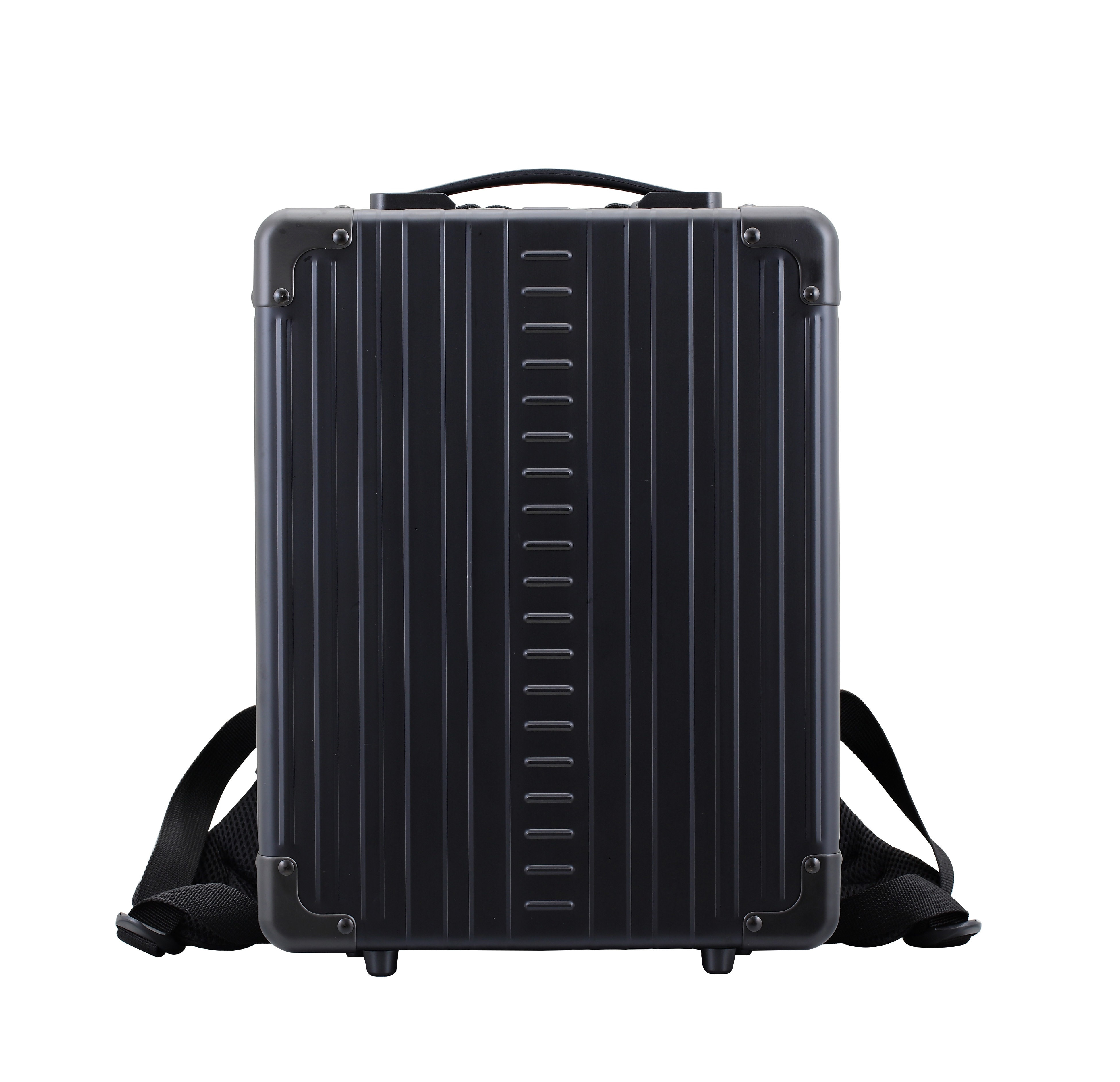 ハードシェルバックパック ビジネスリュック フロントオープン アルミ コーデュラナイロン バックパック 防水 仕分け 軽量 PC収納