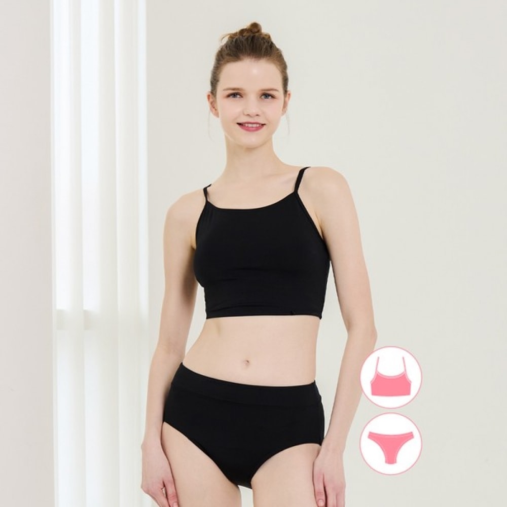 (ベーシックエル) ベーシックエル女性用ラッシュガードブラックインナーウェアブラトップセット BEL-X225K