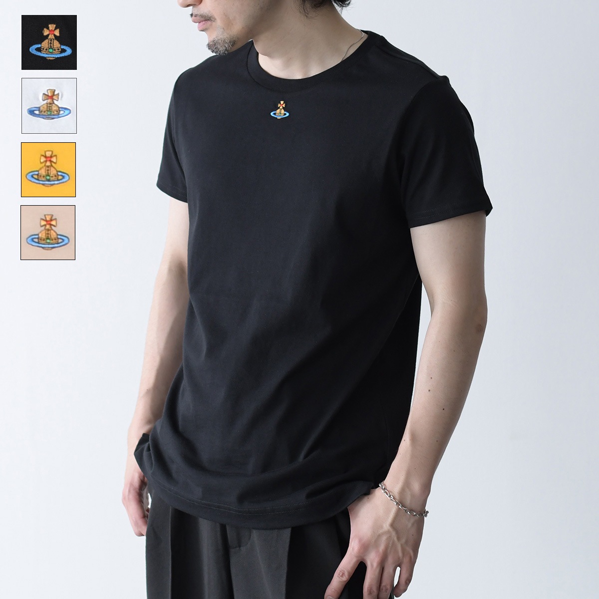 Vivienne Westwood ヴィヴィアンウエストウッド トップス PERU オーブ Tシャツ 3G010017 J001M メンズ ユニセックス ブラック ホワイト コットン人気 プレゼント 13,838円