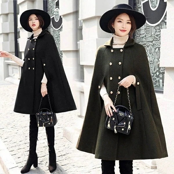 ケープコート マントコート チェスター ミディアム丈 レディース ポンチョコート アウター 大きめ ゆったり 小さいサイズ スプリングコート 韓国風 秋 冬服 防寒 体型カバー おしゃれ エレガント