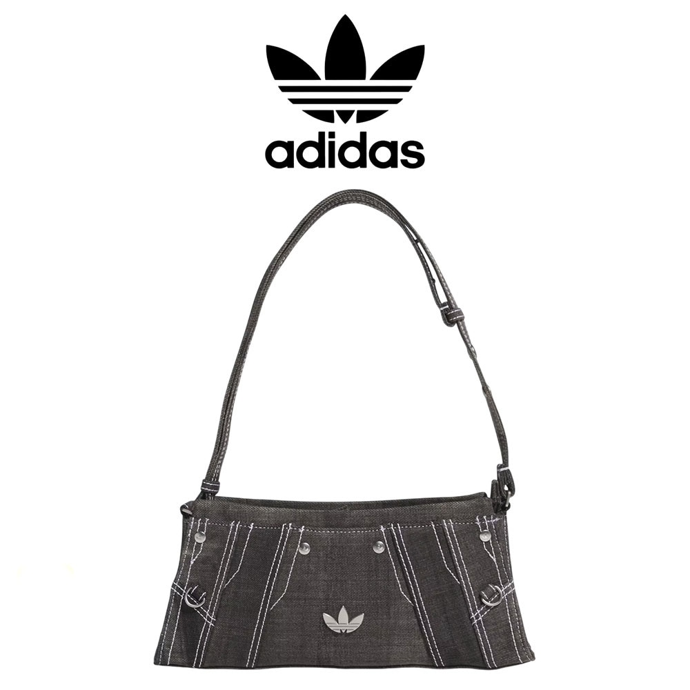 DENIM SHOULDER BAG JL7665 デイリー デニム ショルダーバッグ クロスバッグ ホワイトステッチ トレフォイルロゴ メタルボタン 長さ調節可能 レディース ウィメンズ 女性