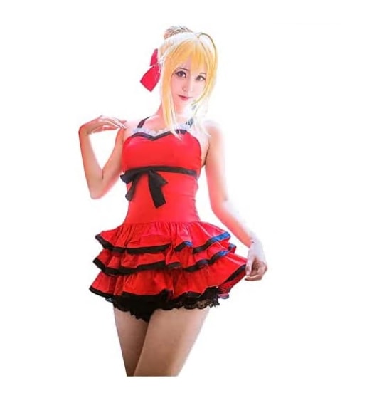 ネロクラウディウス 水着 第2段階 黄金劇場 コスプレ 水着ネロ コスプレ衣装 FATE ワンピー
