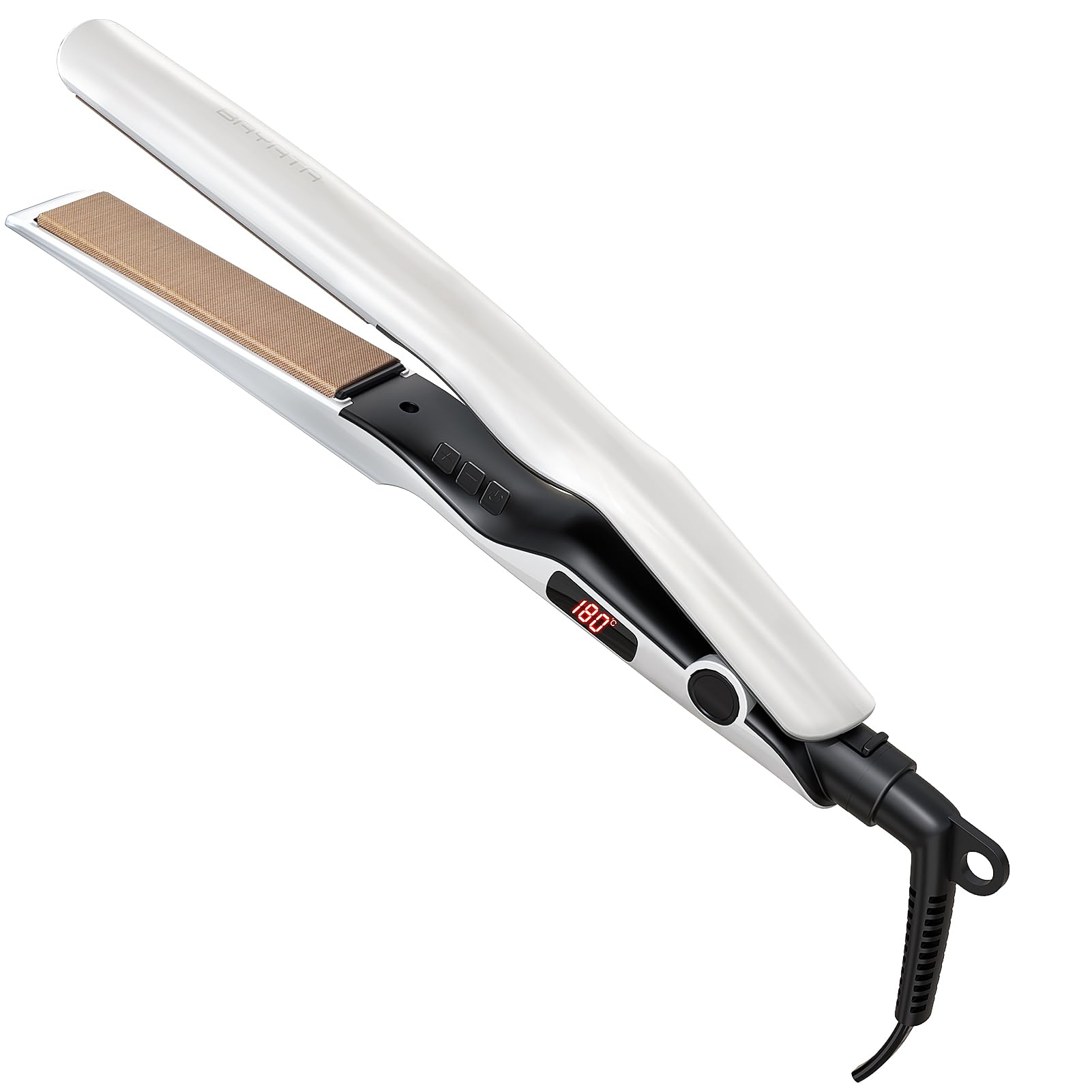 BAYATA ヘアアイロン シルクプロヘアアイロン【瞬間水分蒸発しない・120℃230℃・マイナスイオン・海外対応】ストレート カール 2WAY 27mm 12段階温度調節 アストレートナー 液晶温