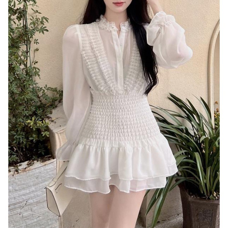 25新作 シャツ ワンピース レディース 気質 オールマッチ 体型カバー 着痩せ 長袖ワンピース レディース カジュアル 韓国ファッション