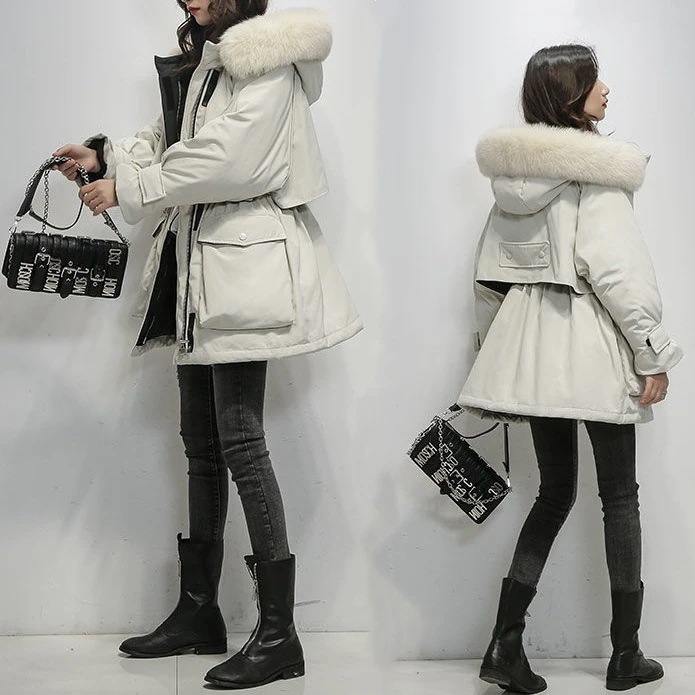 秋冬 中綿コート 軽量 おしゃれ 厚手 冬 暖かい 防寒服 ウォーム 中綿トップス レディー ファー ダウン 裏起毛 韓国ファッションダウン混綿ジャケ 人気なリプニッ