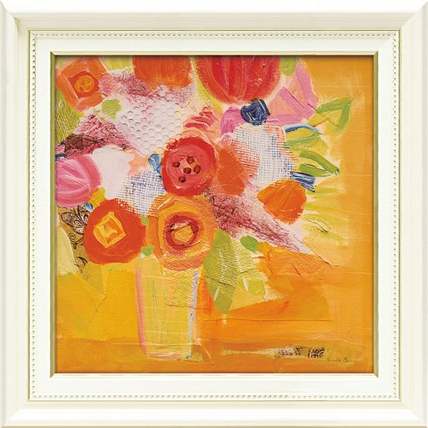 ユーパワー ファリダ/ザマン Gel加工 アートフレーム 「ミスティイエローフローラル」