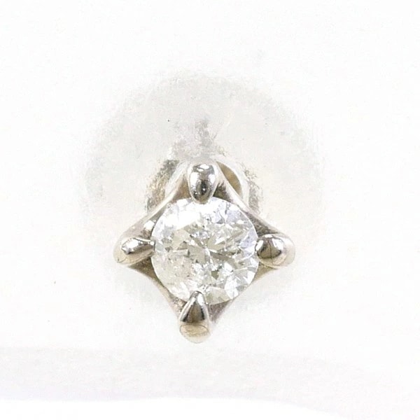 K18 18金 WG ホワイトゴールド ピアス(片耳) ダイヤ 総重量約0.2g ジュエリー 中古