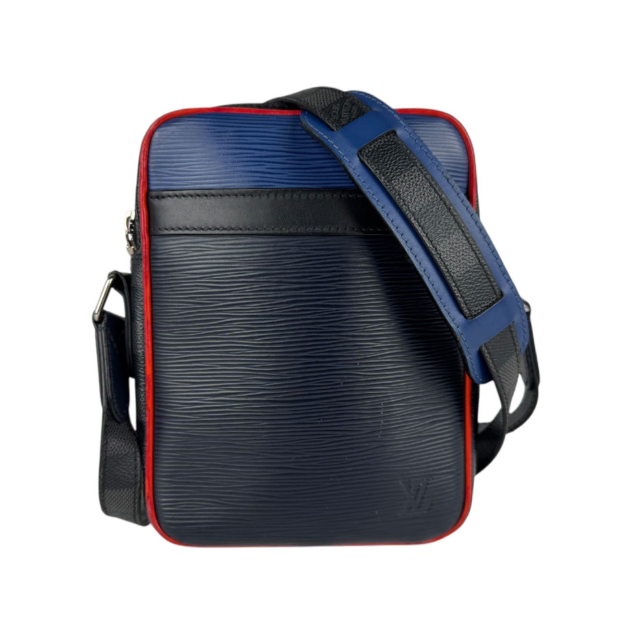 ルイ ヴィトン LOUIS VUITTON ショルダーバッグ エピ ダミエ グラフィット ダヌーブPM NM エピレザー/ダミエグラフィットキャンバス ブラック×ネイビー×ブルー×レッド メンズ M5