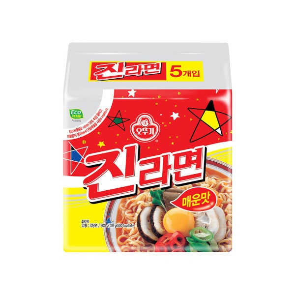 オットゥギ ジンラーメン 辛口 袋ラーメン 5個入り 8パック マルチパック