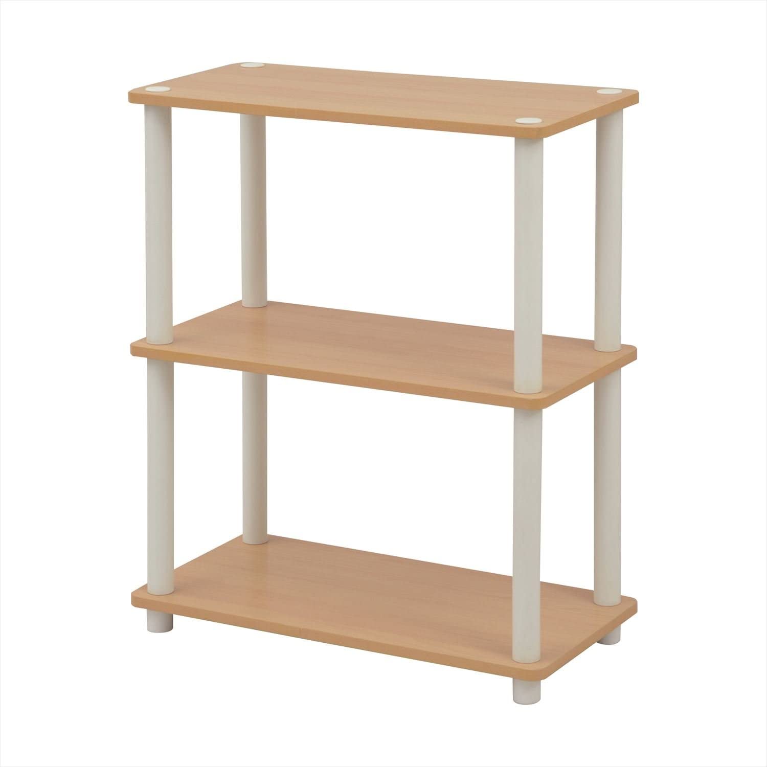 山善(YAMAZEN) ラック オープンシェルフ 幅60×奥行30×高さ77cm 3段 角が丸い 組立かんたん ナチュラル SR-3(NA/WH)