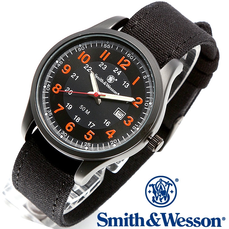 [送料無料] [正規品] スミス＆ウェッソン Smith Wesson ミリタリー腕時計 CADET WATCH BLACK/ORANGE SWW-369-OR [ラッピング無料]