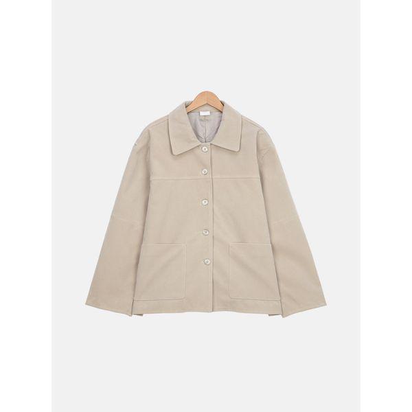 女性 春の変わり目 アウター スエード シャツ チョア オーバーサイズ ボックス ジャケット LBAU002_P417755481