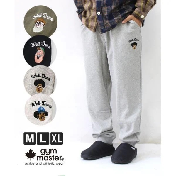 スウェットパンツ メンズ 綿100 10.3oz Well Done 刺繍スウェットパンツ G421715