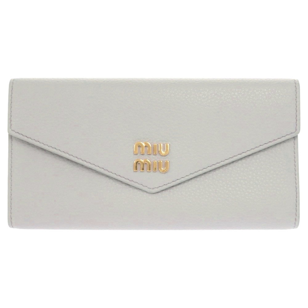新品同様 三つ折り長財布 ヴィッテロダイノレザー 5MH024 長財布 レザー グレー系 0952【中古】 レディース