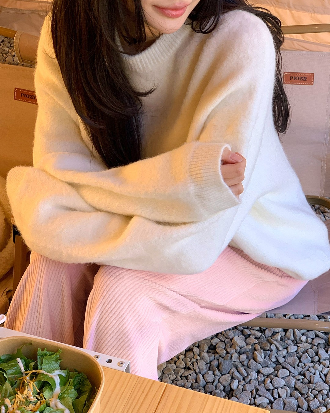 デンキラウンドアンゴラニット韓国ファッション レディース