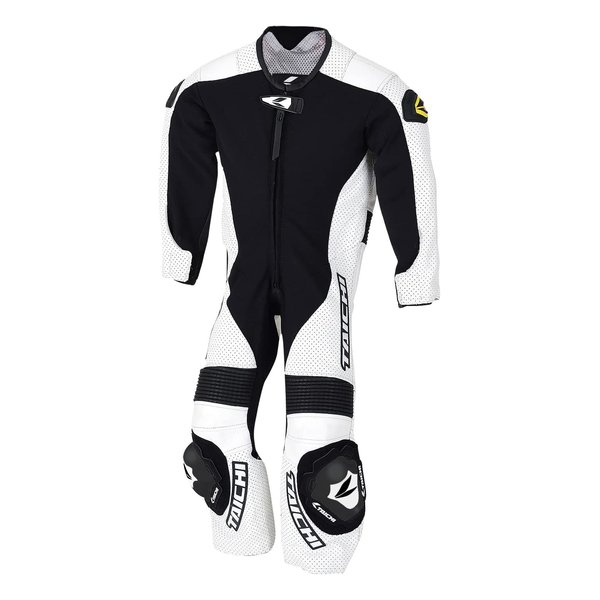 J-022キッズレザースーツ プロテクター内蔵 ストレッチ ホワイト 140cm NXL022