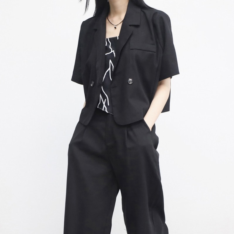 Dalib Linen Crop Jacket 2色 デイリー 韓国人気
