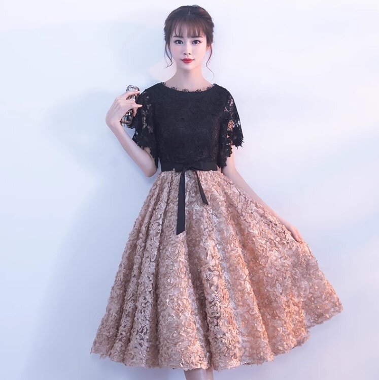 ワンピース パーティードレス 二次会ドレス イブニングドレス ワンピドレス ひざ丈 半袖 レース かわいい 大人可愛い きれいめ カジュアル 大人 上品 おしゃれ お洒落 かっこいい 大人女子