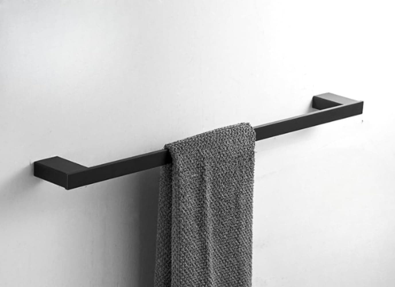 Zxyler タオルバー タオルハンガー 壁掛け式 ステンレス バスルーム キッチン タオルラック シングルバスタオルバー 耐久性 (Aタイプ-ブラック単棒 70cm)