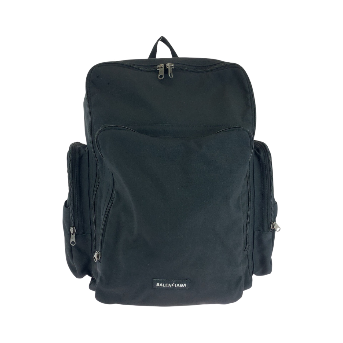 美品 ロゴ ブラック 黒 シルバー金具 ナイロン 644036 リュックサック バックパック メンズ 502765