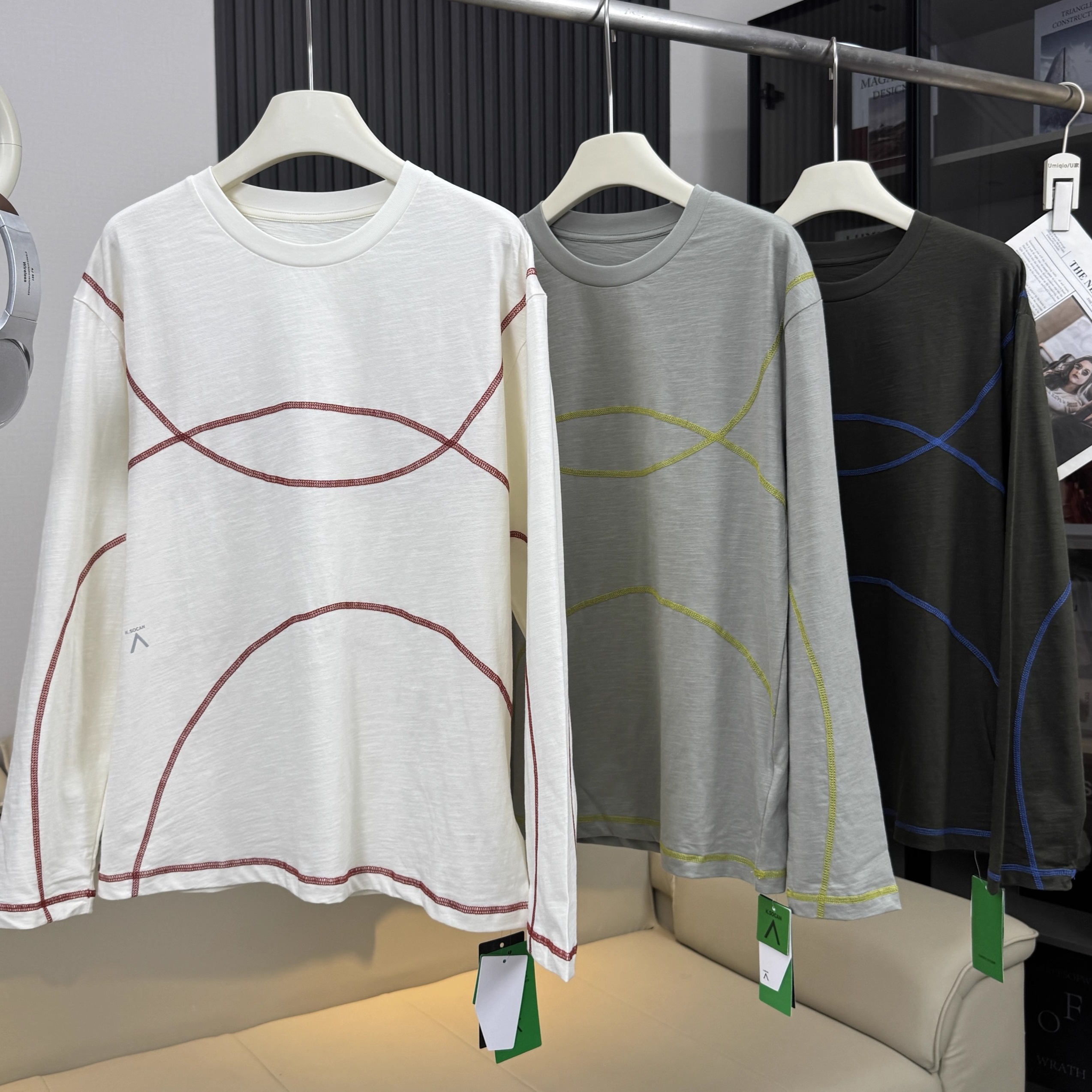 レディース トップス ロンT カットソー 長袖 ラウンドネック オーバーサイズ ストリート 配色 かわいい 大人可愛い カジュアル おしゃれ ラフ メンズライク 個性的 クール ベーシック