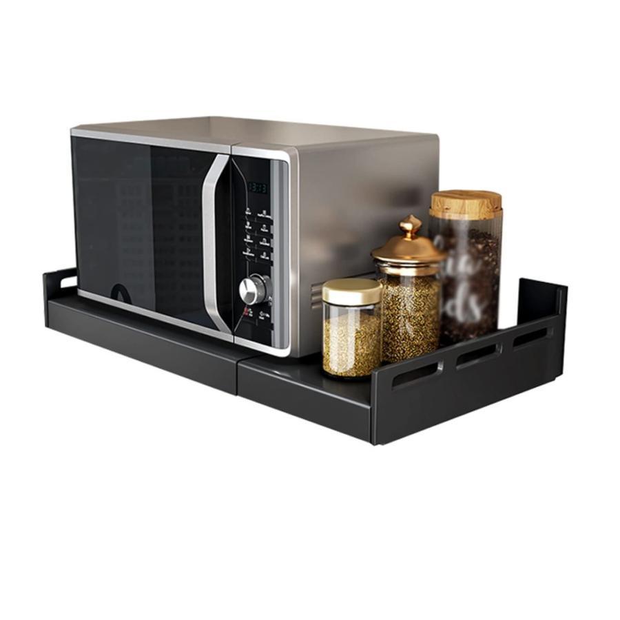 壁掛け式電子レンジラックンレンジラック キッチン収納ラックキッチン 収納 棚 トースター ラック金属製電子レンジラック長さ調節可能 収納空間を