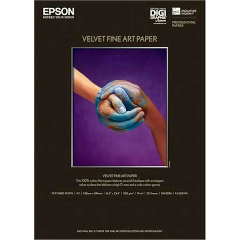 エプソン　EPSON　Velvet Fine Art Paper (A2/25枚)　KA225VFA