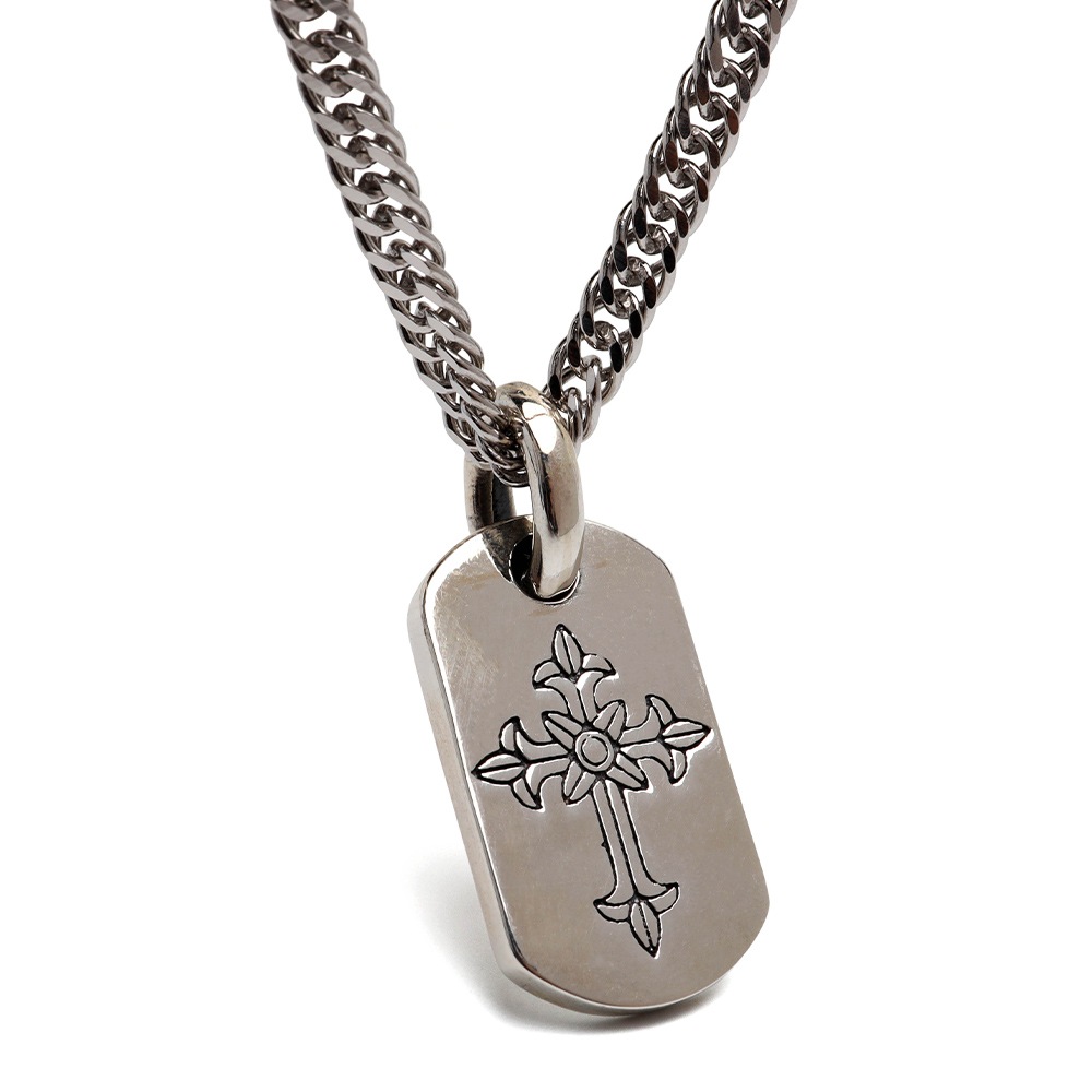 S925 クロス ドックタグネックレス [ns221-cs053-4mm]