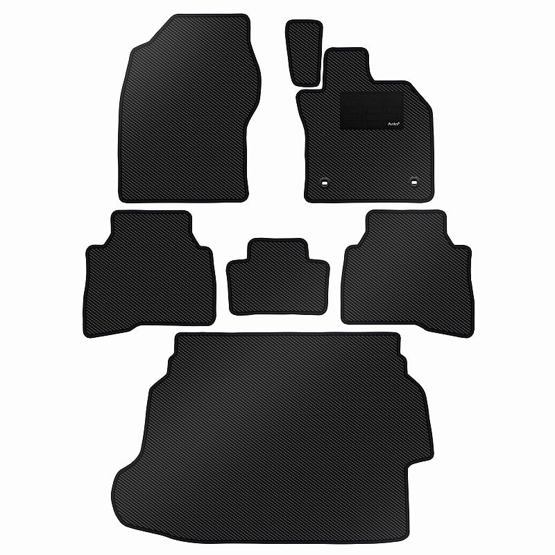 [防水マット]トヨタ 新型 プリウス 60系 フロアマット + ラゲッジマット [カーボン柄]