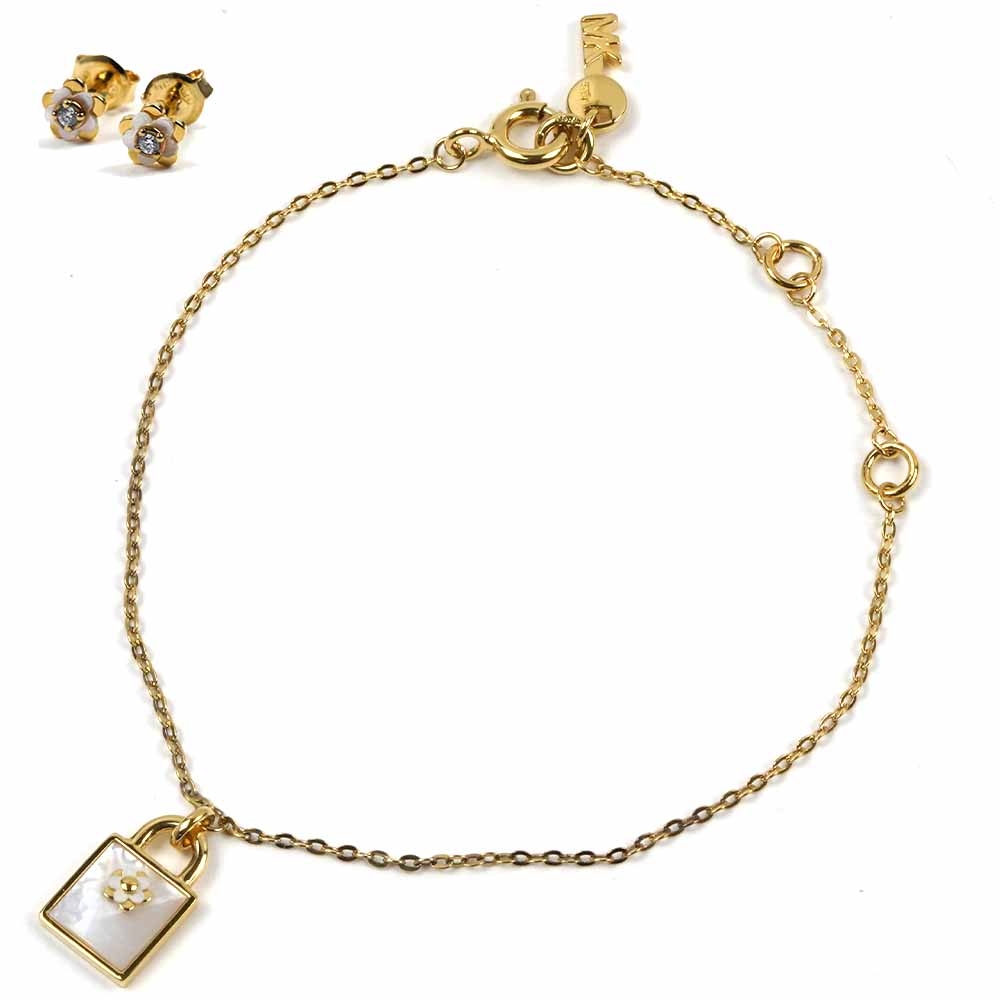 [アウトレット] マイケルコース ブレスレット ピアス セット ゴールド ホワイト MICHAEL KORS MKC1194AH710