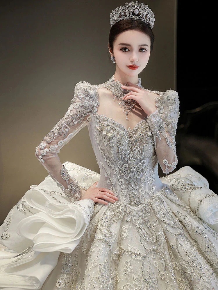 レトロウェディングドレス 2025 花嫁重工業大型トレーリングサマーメインドレスレディース