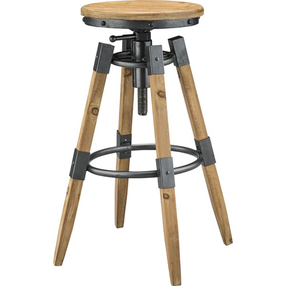 ハイスツール 天然木 杉 ラッカー塗装 スチール 粉体塗装