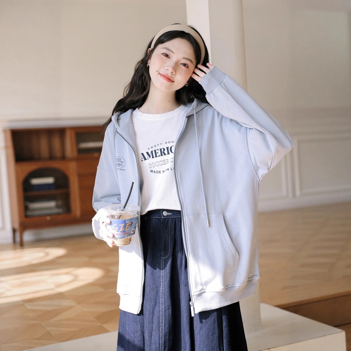 【急速発送】2025秋の新作アカデミア風ゆったりカーディガンパーカージャケット 韓国ファッション秋の万能アイテム 4,616円