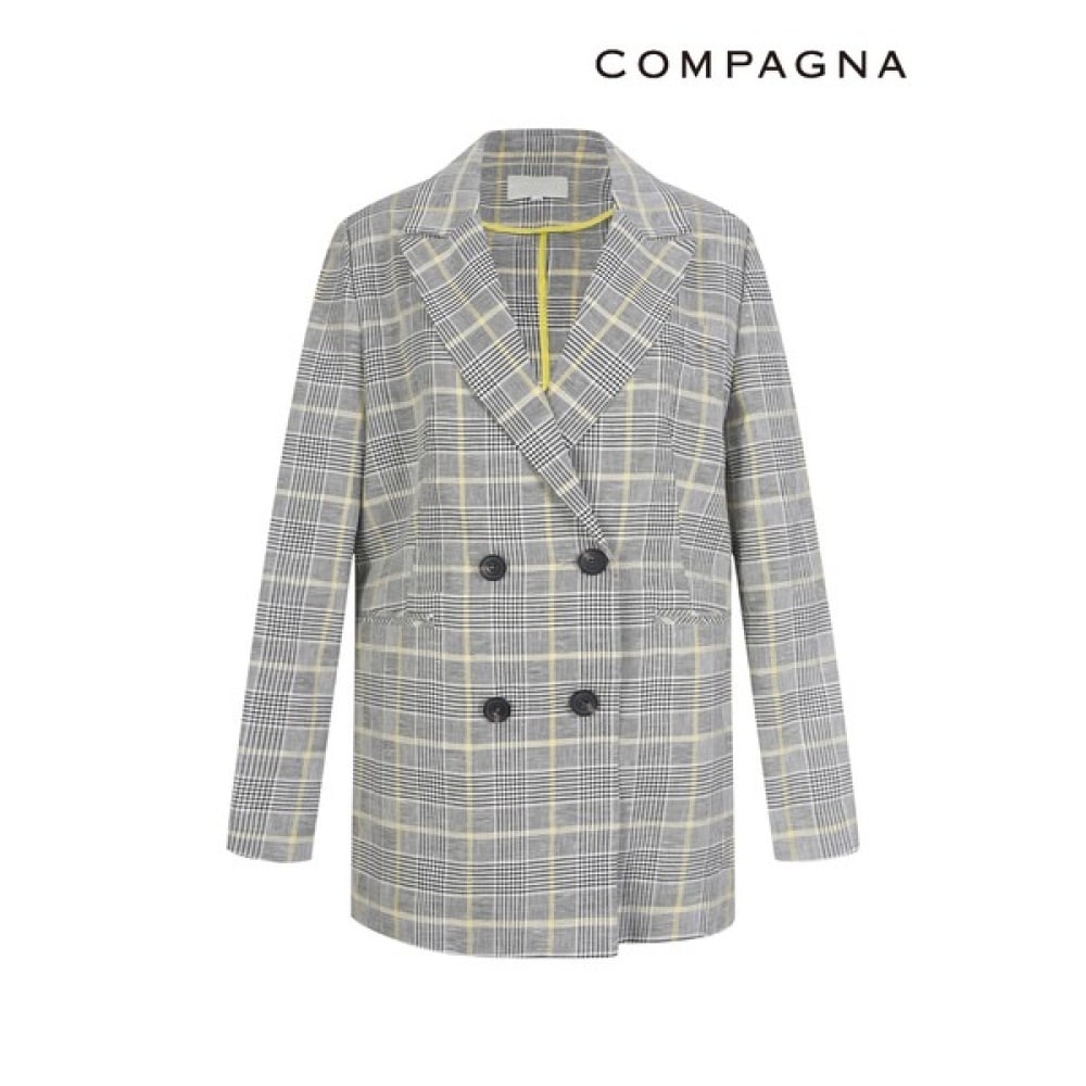 [カンパニア] リネンダブルチェックボタンジャケット_CACU4-WJK320