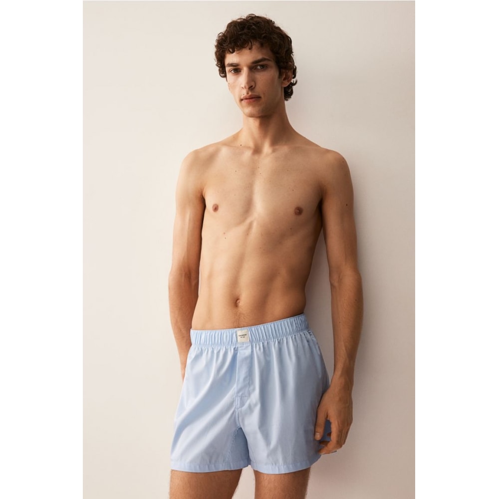 H&M コットンウーブンサテンドローストリング 2 ピースセットライトブルー