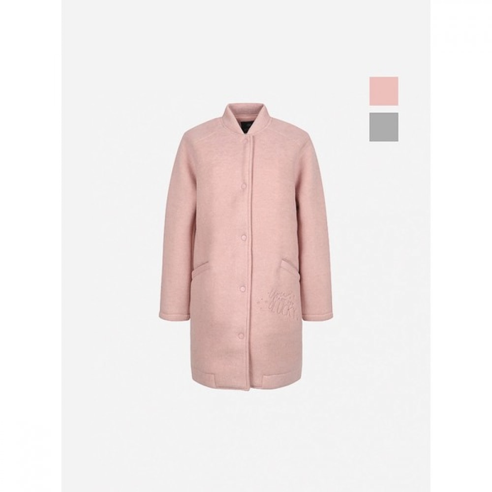 (バンバン) 女性用刺繍入りミンクボアボンディングジャンパー (NUY625)