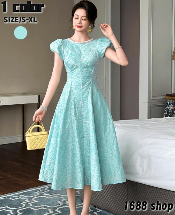 在庫限り2025 ワンピース Aライン ミニ 姫系ワンピース　花柄　ワンピース インポート ひざ丈 ミドル丈 エレガント　韓国ファッション シンプル Vネック パーティドレス 袖あり　お嬢様 セクシー