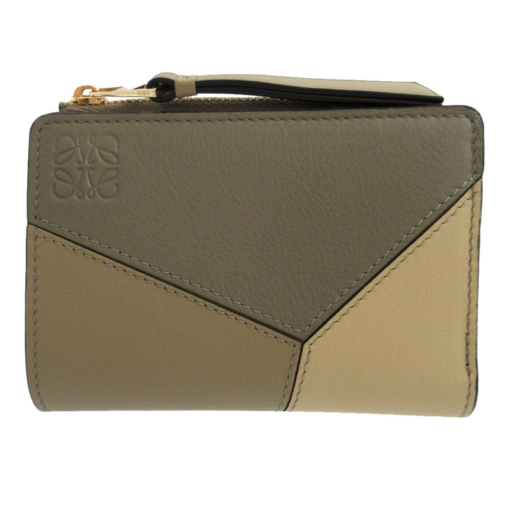 新品同様 コンパクトウォレット パズル C510P30X03 二つ折り財布 レザー/レザー カーキ 1241【中古】 レディース