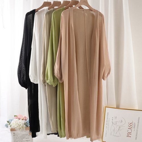 日本倉庫 サマーニットカーディガントッパー春夏薄手 アイボリー/ワンサイズ 4183